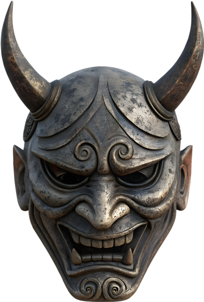 Hannya Mask Clipart Highlighting Wrath and Jealousy. . png