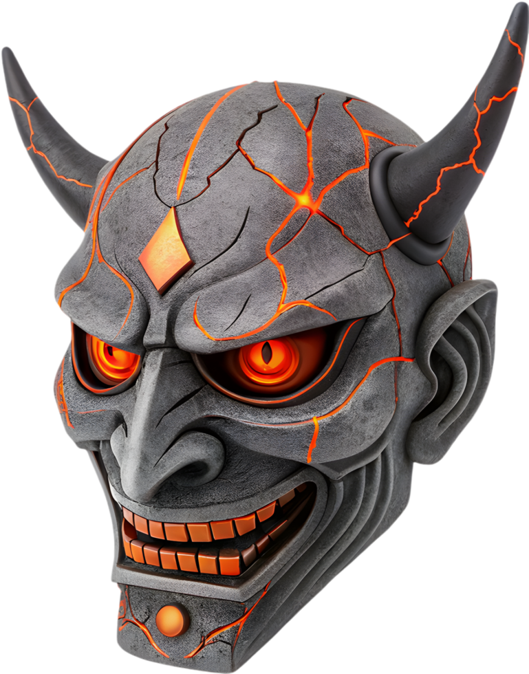 Hannya Mask Clipart with Striking Wrathful Expression. . png