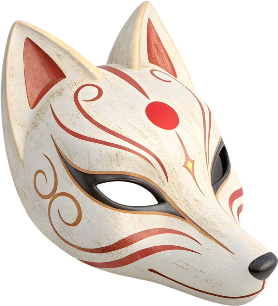 Unique Kitsune Mask Clipart for Folklore-Inspired Designs. . png