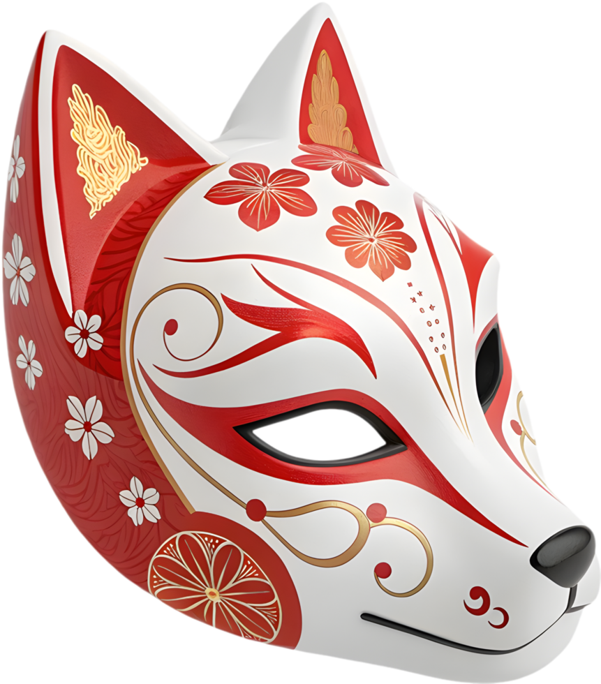Japanese Kitsune Mask Clipart Blending Tradition and Mystery. . png