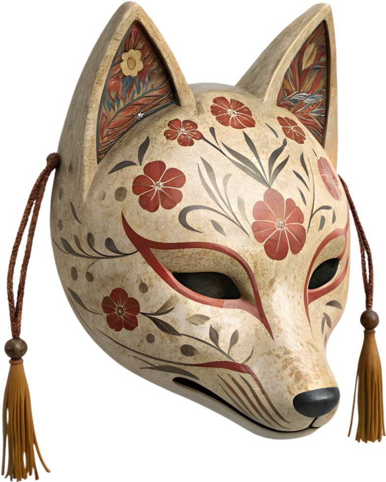 Cultural Kitsune Mask Clipart Reflecting Mysterious Fox Spirit. . png