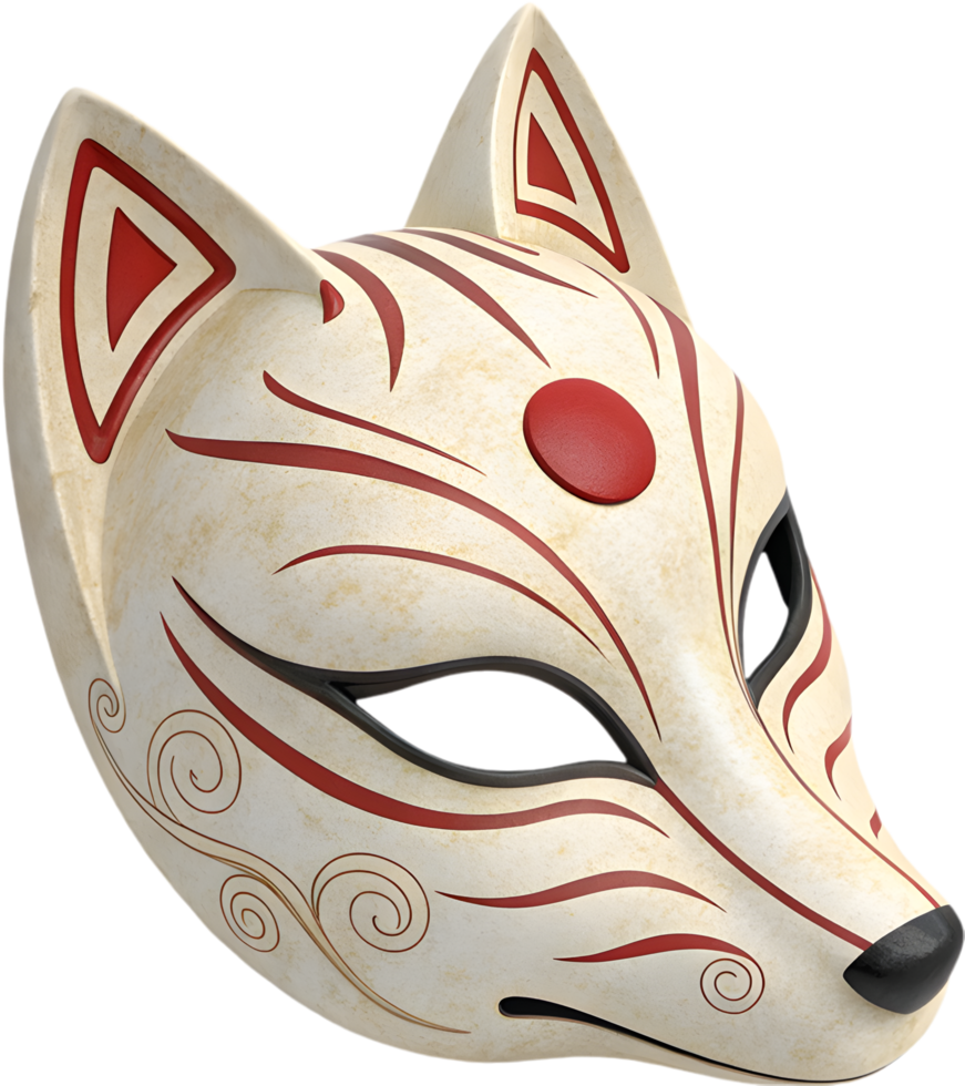 Symbolic Japanese Kitsune Mask Clipart Perfect for Artwork. . png