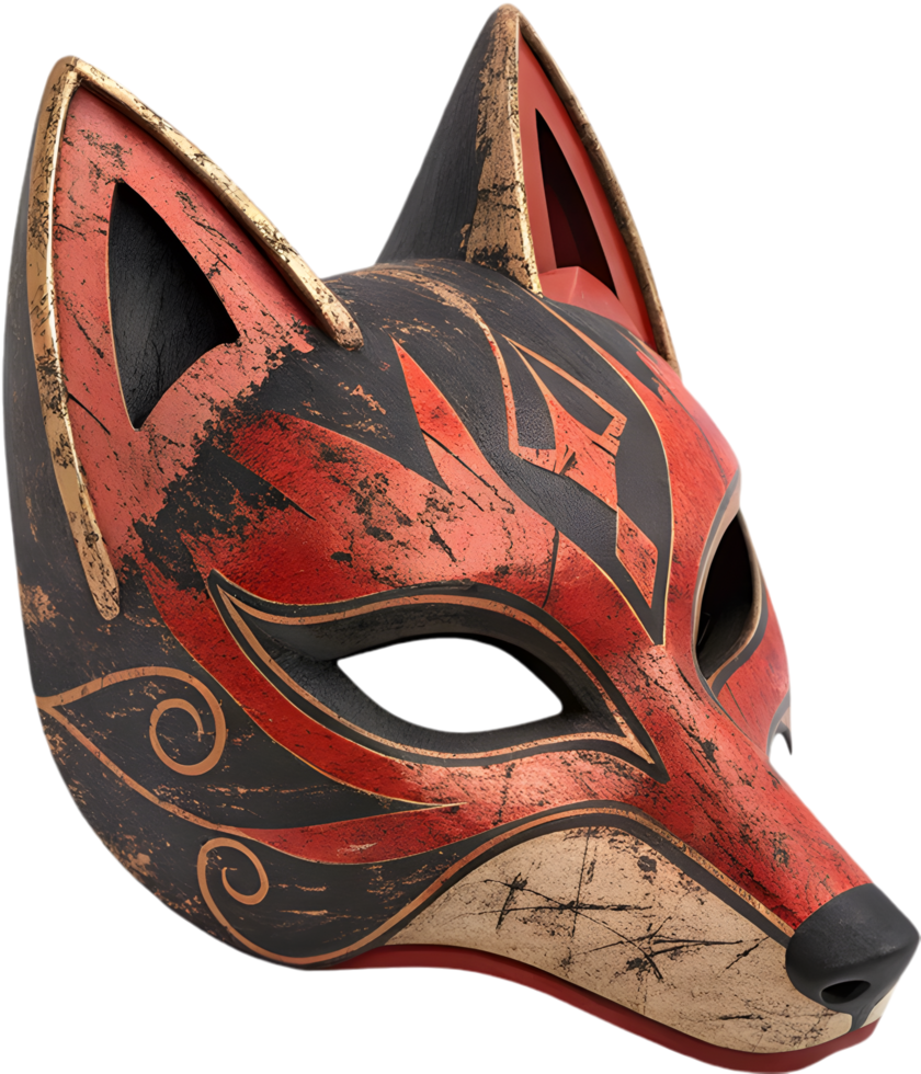 Cultural Kitsune Mask Clipart Reflecting Mystery and Heritage. . png