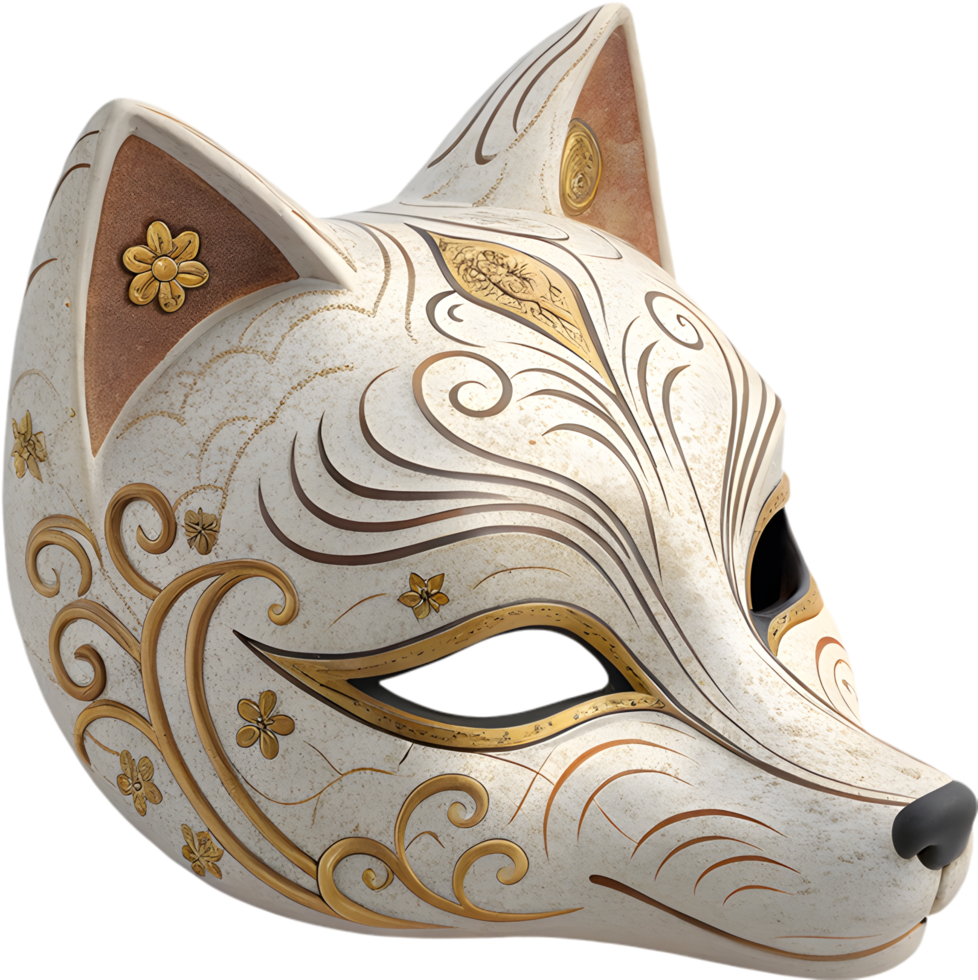 Kitsune Mask Clipart Blending Folklore and Cultural Traditions. . png