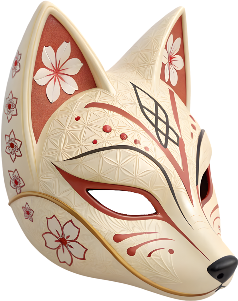 Japanese Kitsune Mask Clipart Blending Heritage and Mystery. . png