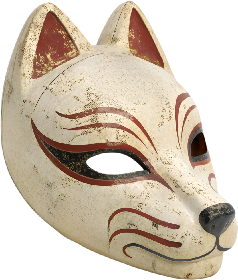 Intriguing Kitsune Mask Clipart Reflecting Japanese Folklore Charm. . png
