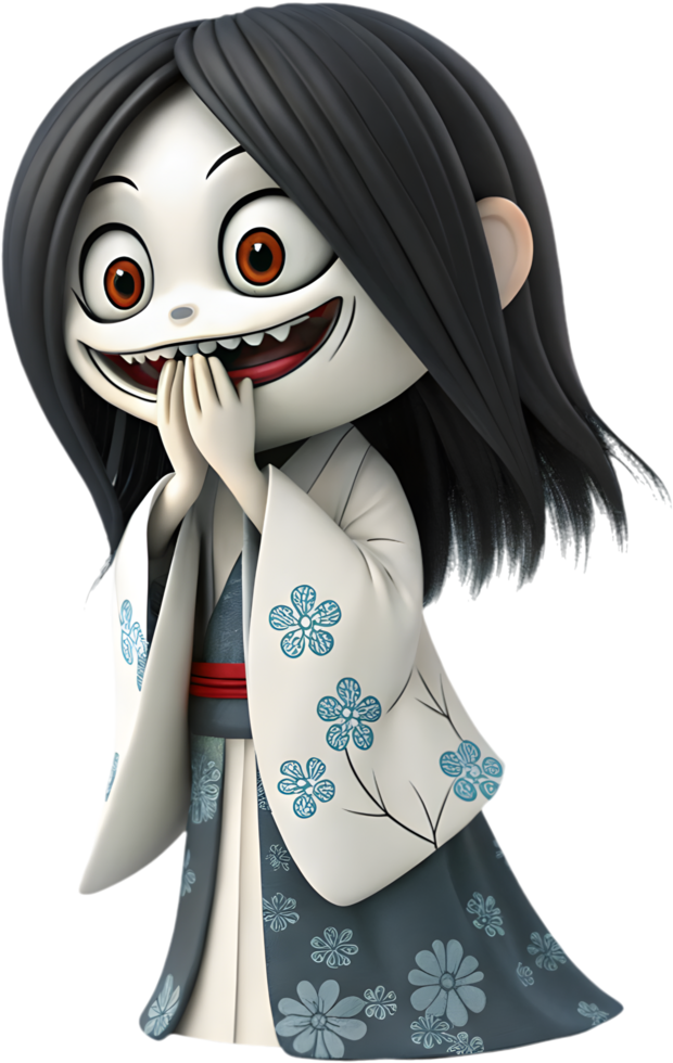 Cultural Kuchisake Onna Ghost Clipart Highlighting Folklore Symbolism. . png