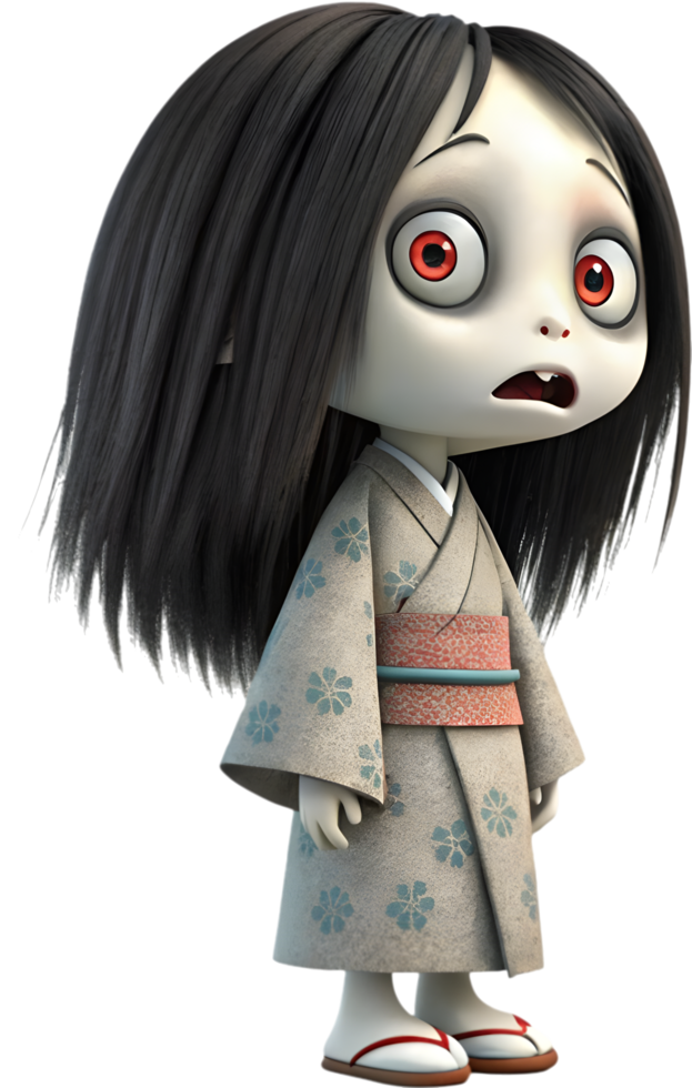 Symbolic Japanese Kuchisake Onna Ghost Clipart for Themes. . png