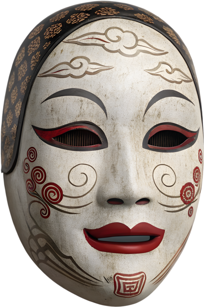 Chilling Japanese Kuchisake Onna Mask Clipart for Horror. . png