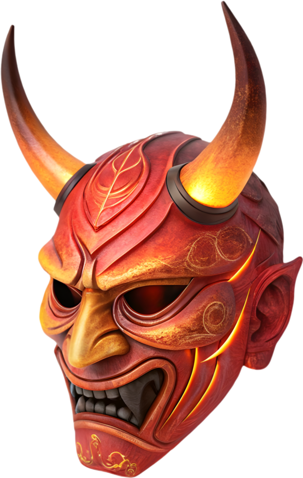 Powerful Oni Mask Clipart for Mythological and Fierce Designs. . png