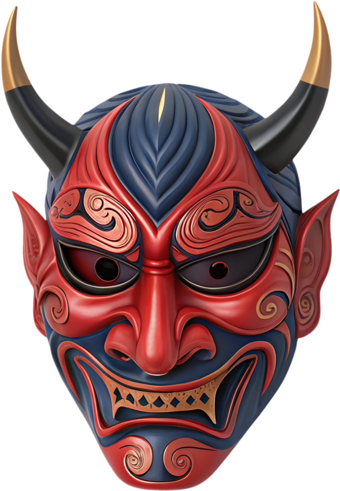 Japanese Oni Mask Clipart for Fierce and Powerful Creations. . png