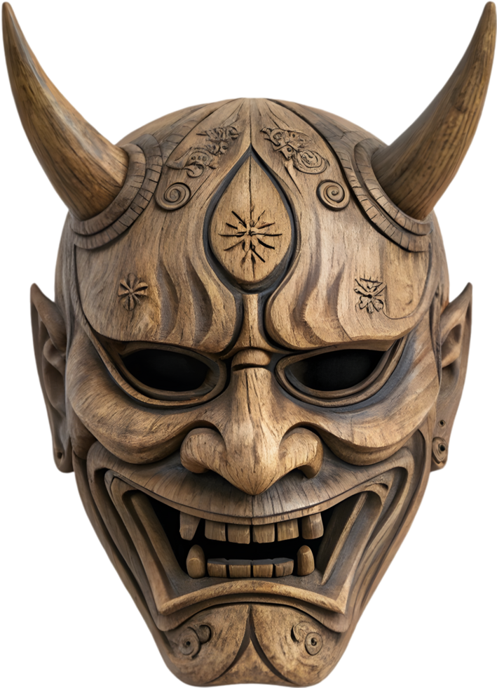 Japanese Oni Mask Clipart for Strength, Fury, and Mythology. . png