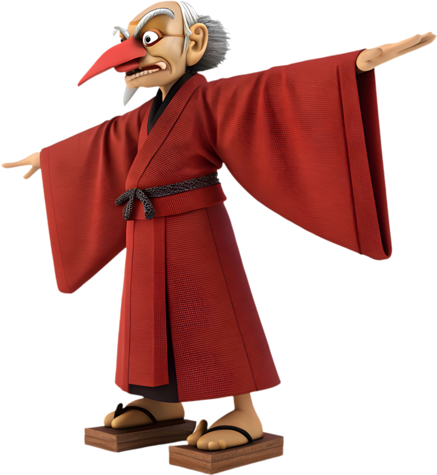 Tengu Ghost Clipart Representing Strength, Mystery, and Tradition. . png