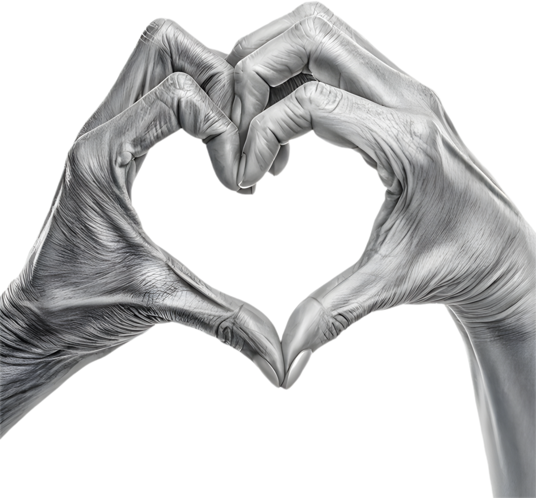 Two Hands Intertwined Creating Heart Shape of Love. . png