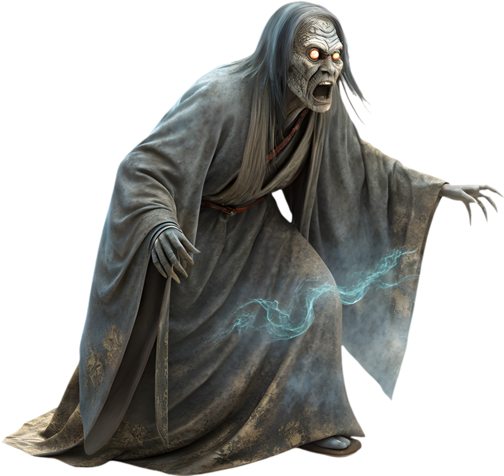 Yamauba Ghost Clipart Featuring Folklore, Wisdom, and Strength. . png