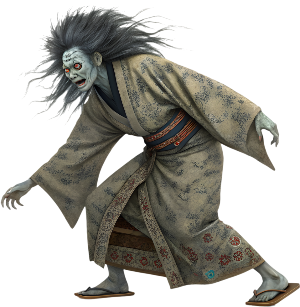 Traditional Japanese Yamauba Ghost Clipart Representing Cultural Strength. . png