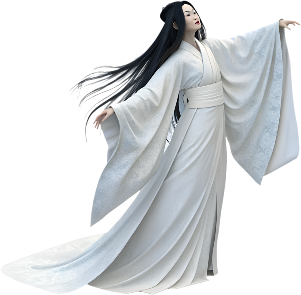 Mysterious Japanese Yamauba Ghost Clipart Showcasing Cultural Folklore. . png