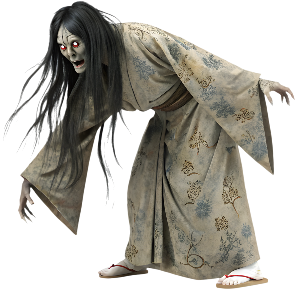 Traditional Yamauba Ghost Clipart Representing Strength and Wisdom. . png