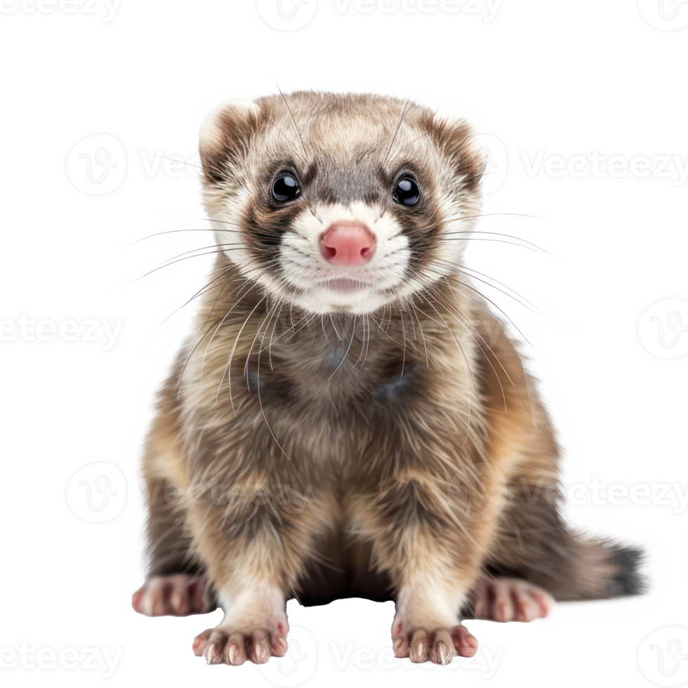 Ferrets pet front view full body isolate on transparency background png