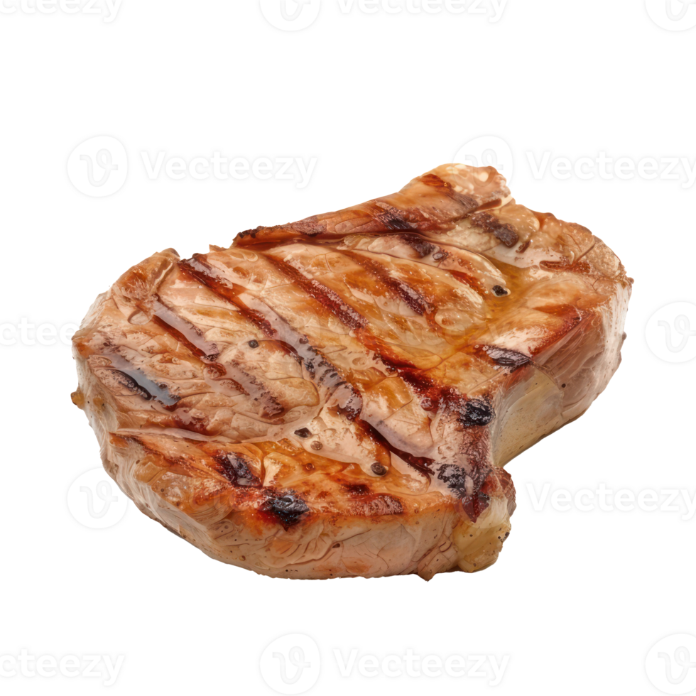 grilled pork steak on a transparency background png