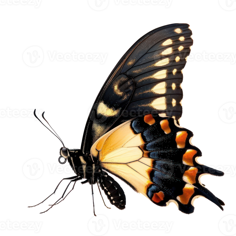 Butterfly side view full body isolate on transparency background png