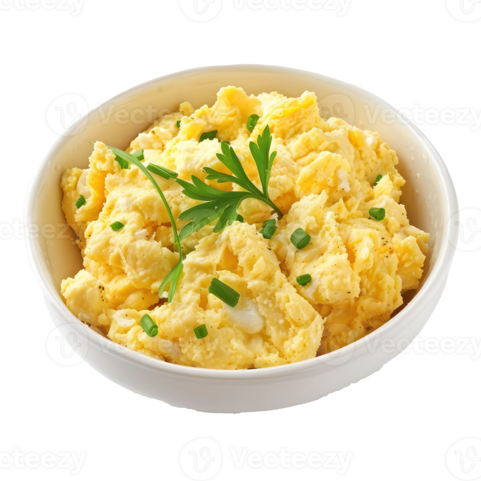 scrambled eggs in a bowl on a transparency background png