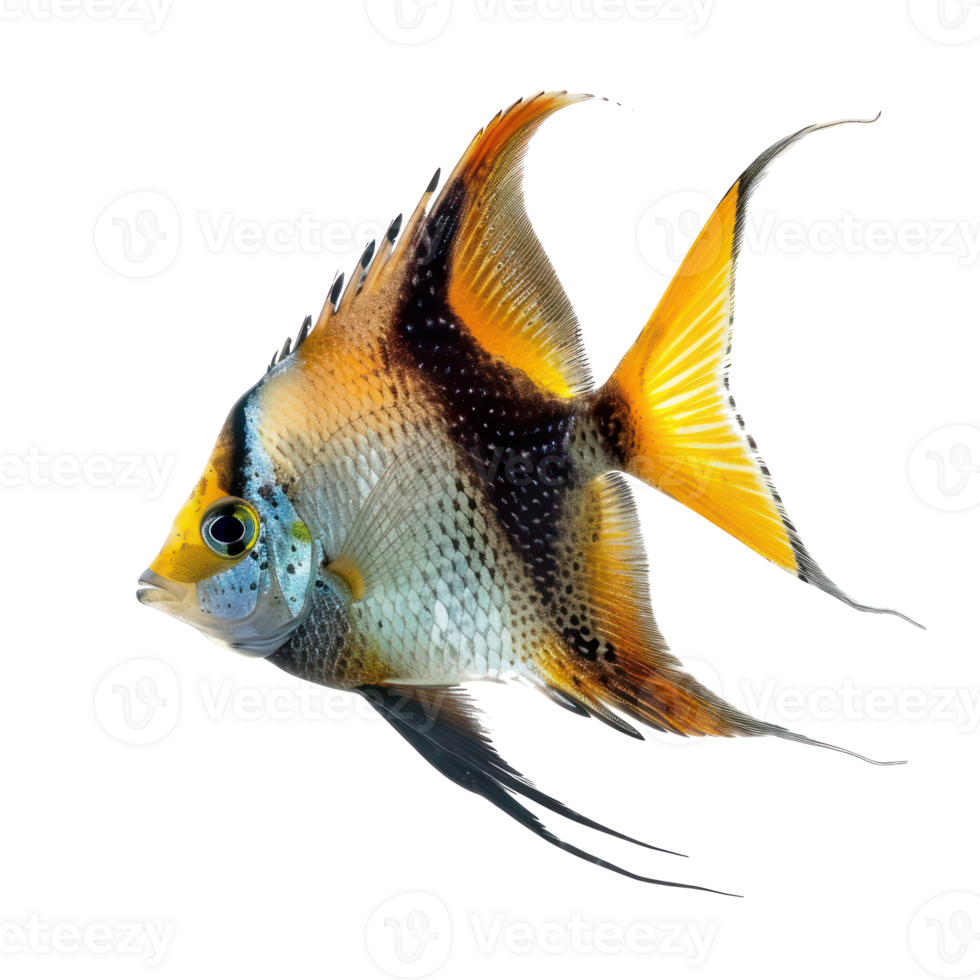 Angelfish full body isolate on transparency background png