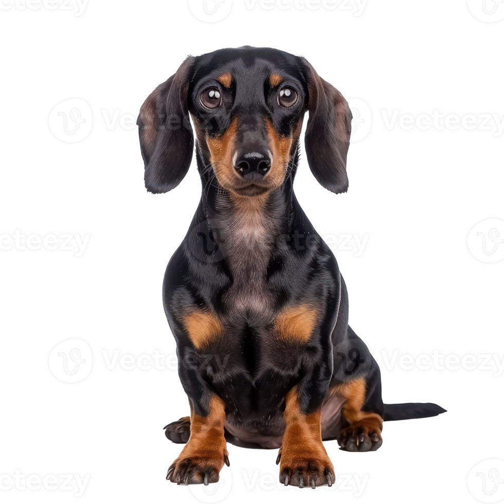 Dachshund dog front view full body isolate on transparency background, png