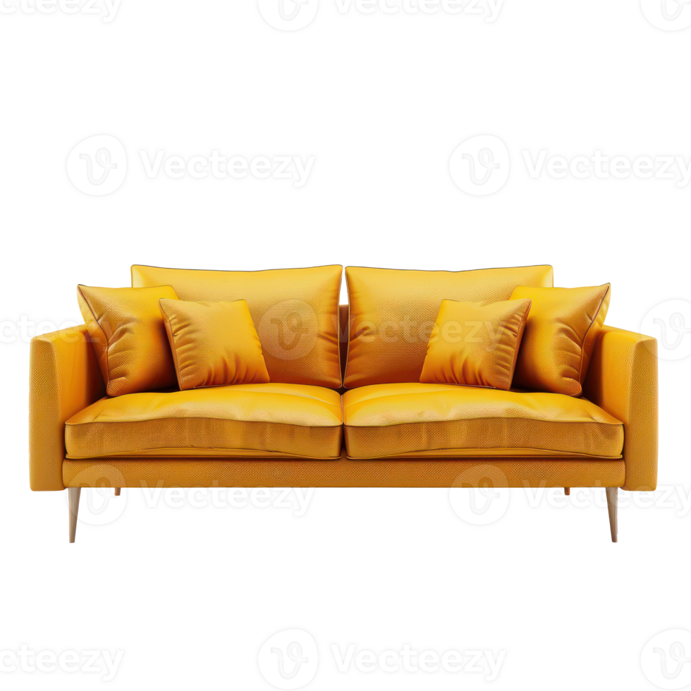 modern Sofa front view full length isolate on white background png