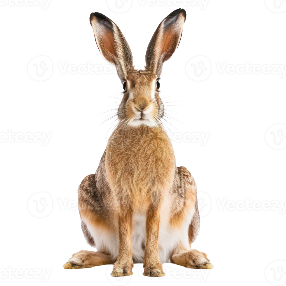 a brown rabbit sitting on a transparent background png