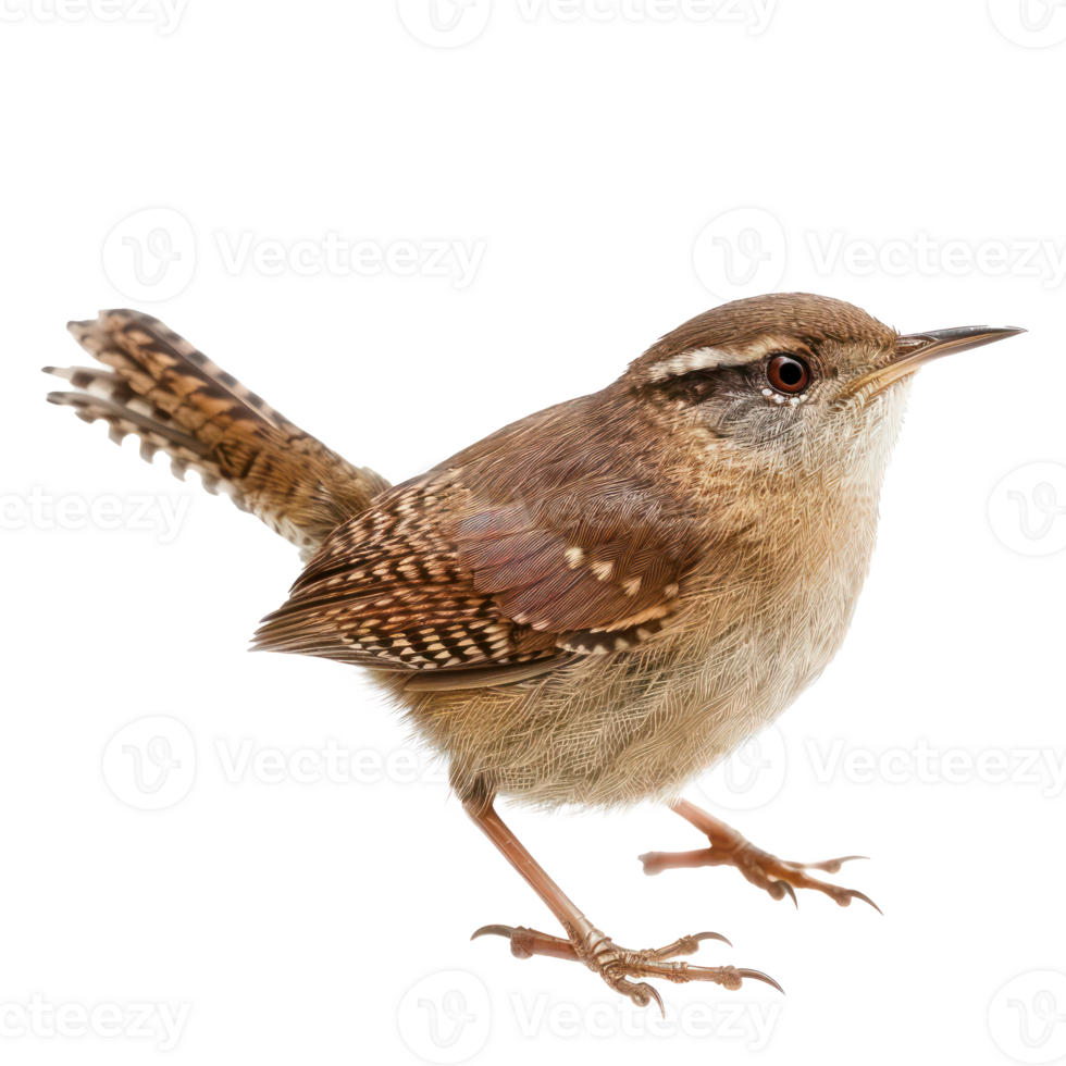 Wren bird side view full dy isolate on transparent background png