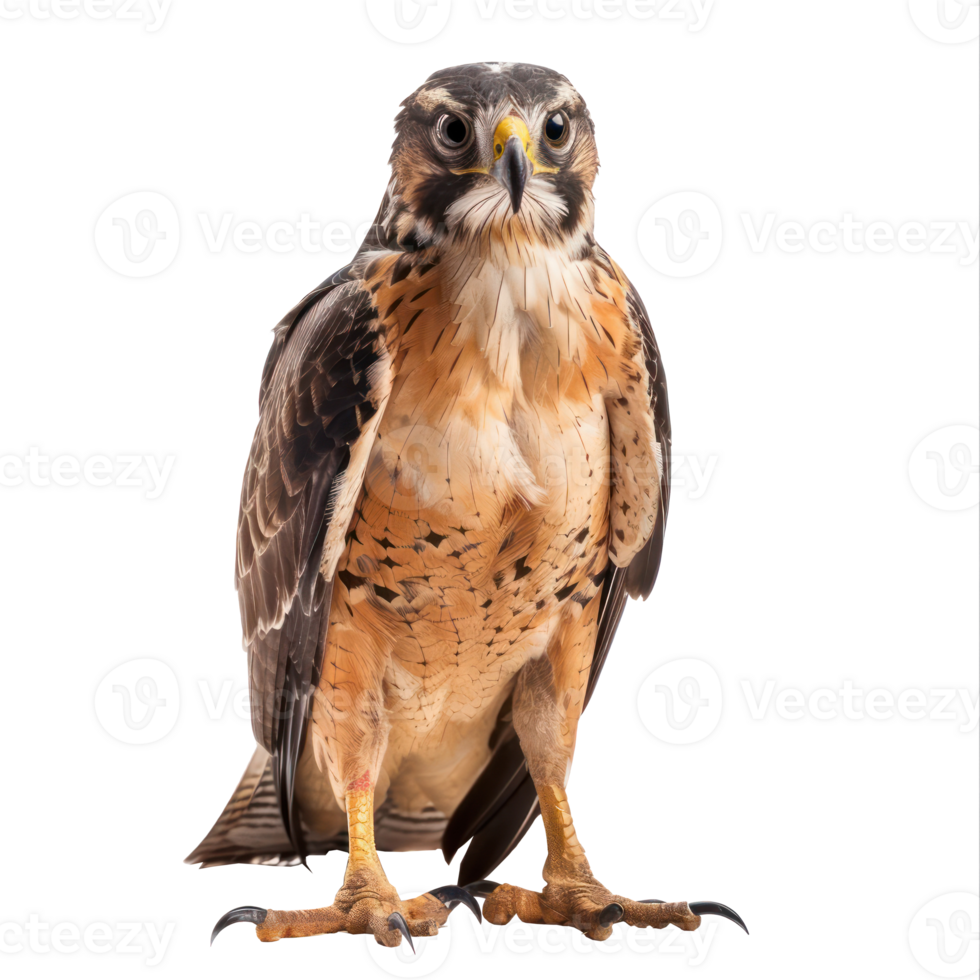 Hawk front view full body isolate on transparent background png