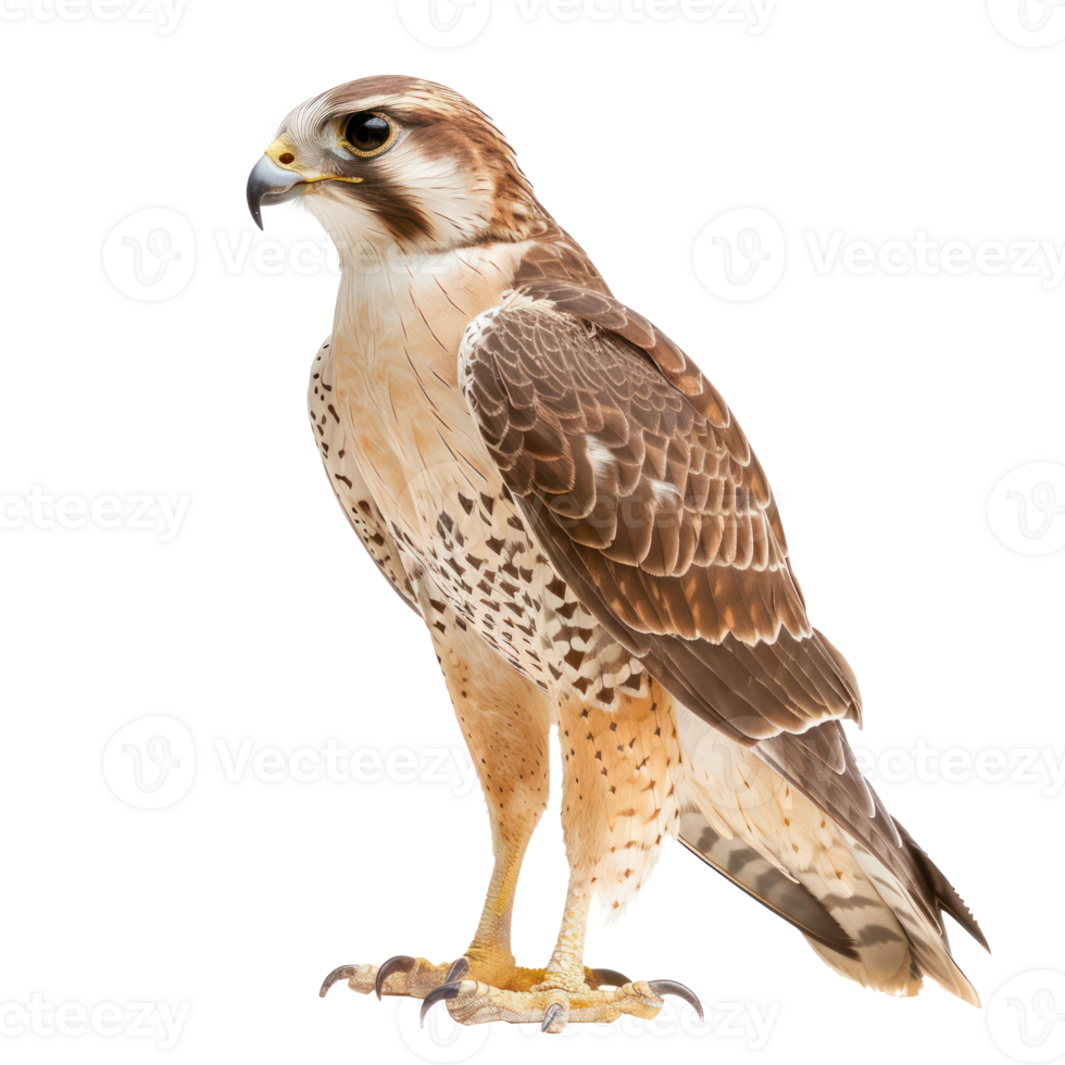 Falcon bird side view full body isolate on transparent background png