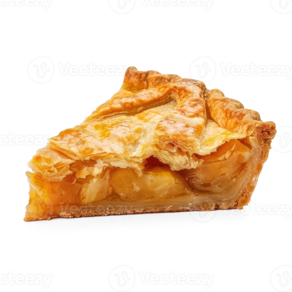 a slice of apple pie on a transparent background png