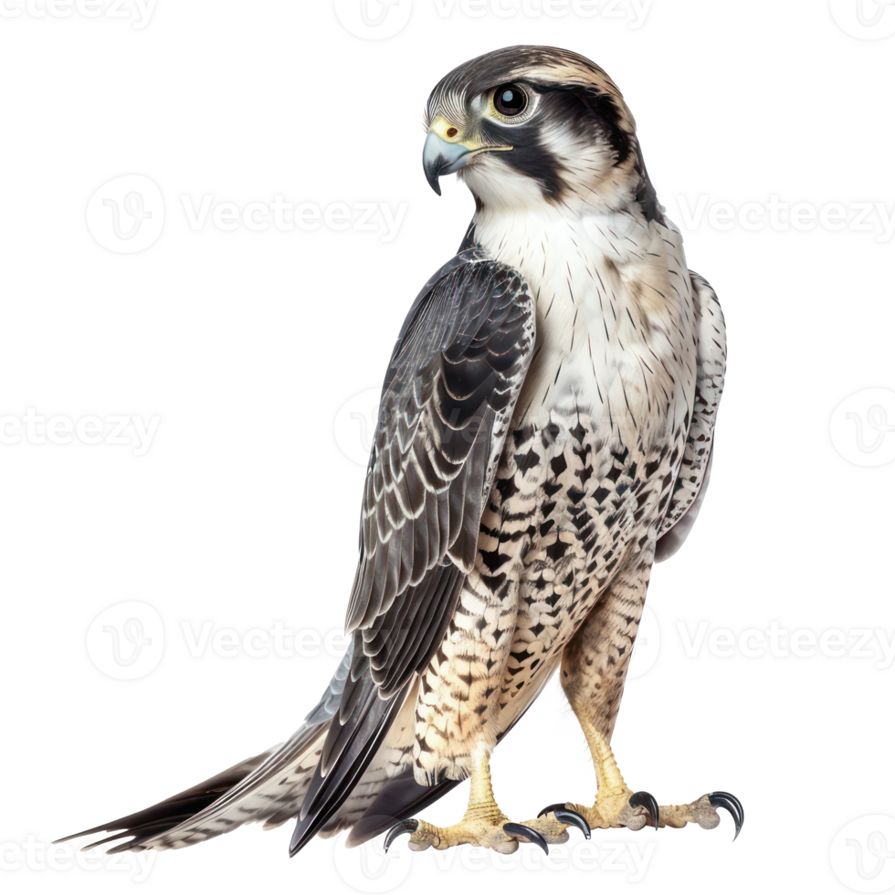 Falcon bird side view full body isolate on transparent background png