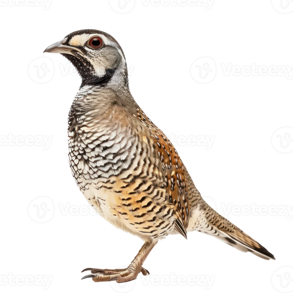 Quail side view full body isolate on transparent background png
