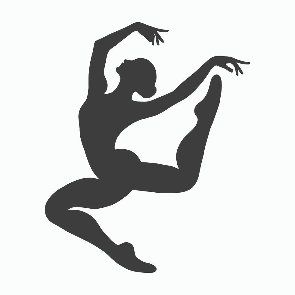 Contemporary Dancer Silhouette, Dancer on a white background vector