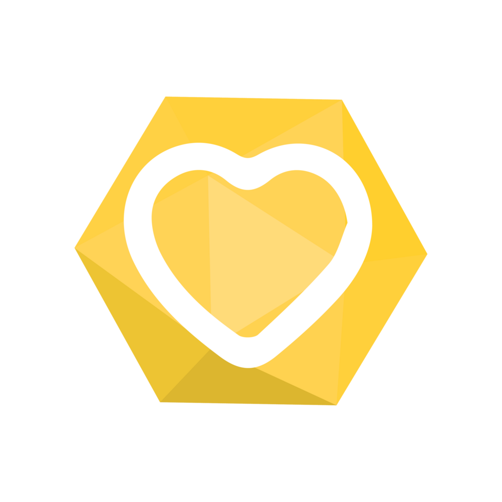 Modern Love Icon with Bright Red Heart for Web Use png