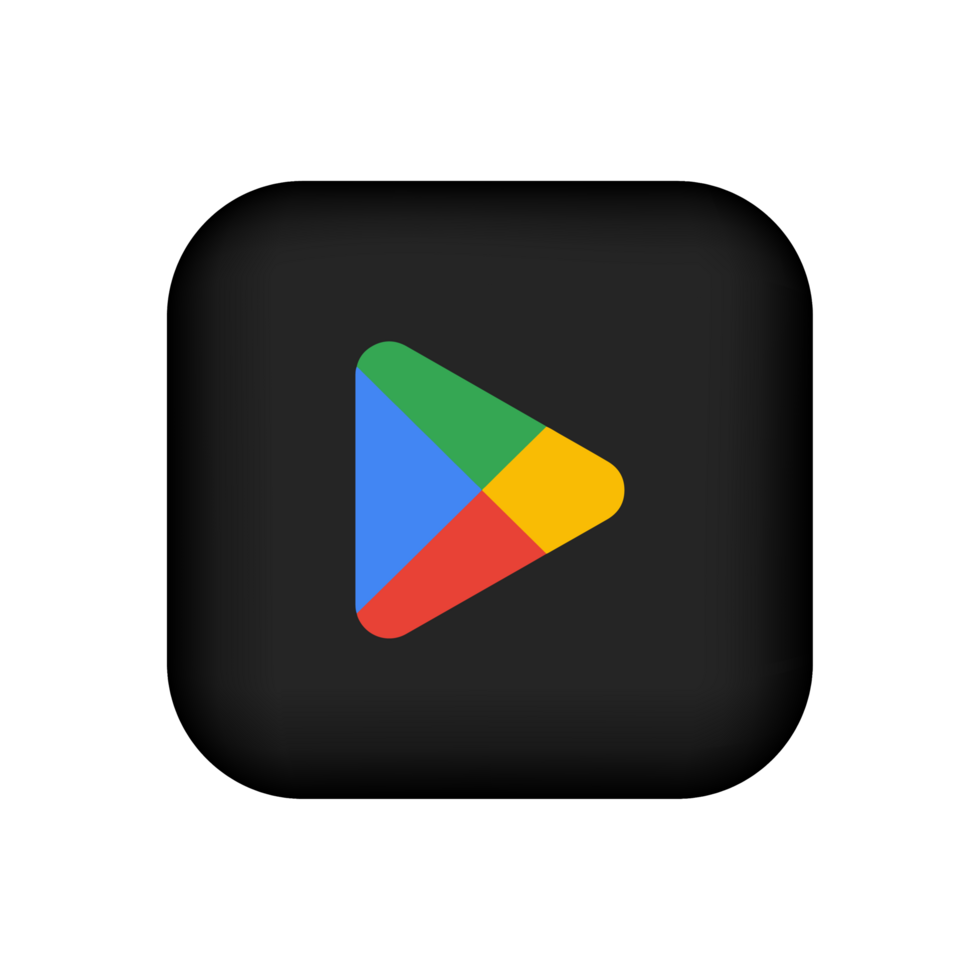 Google Play Logo on Black shape png