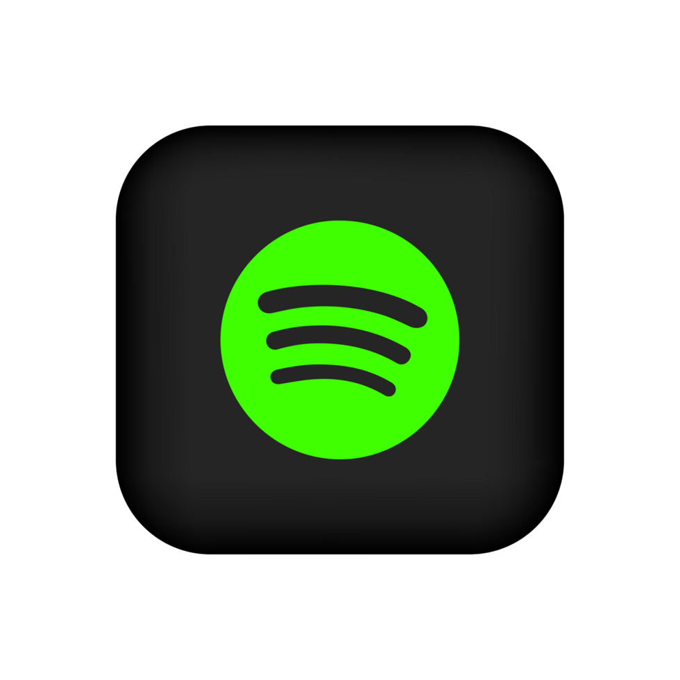 Spotify logo on black rounded shape png