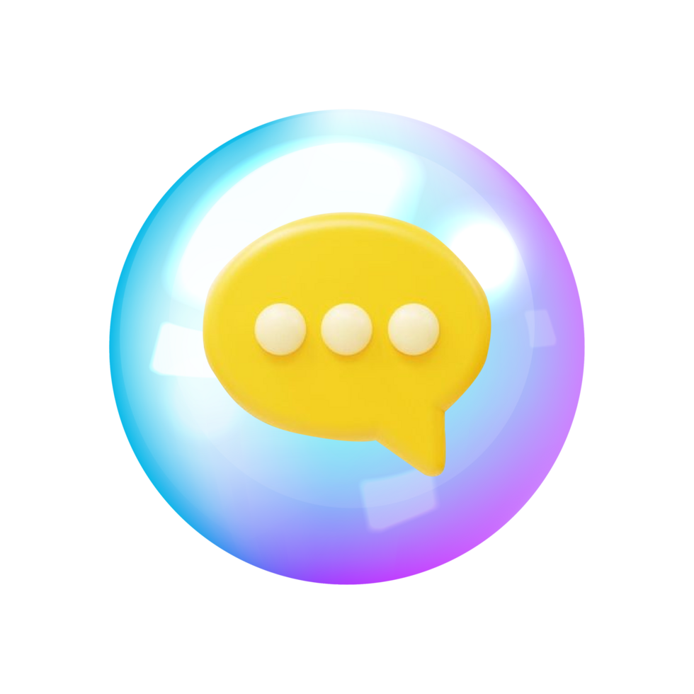 Dynamic 3D Chat Bubble Icons for Interactive Project png