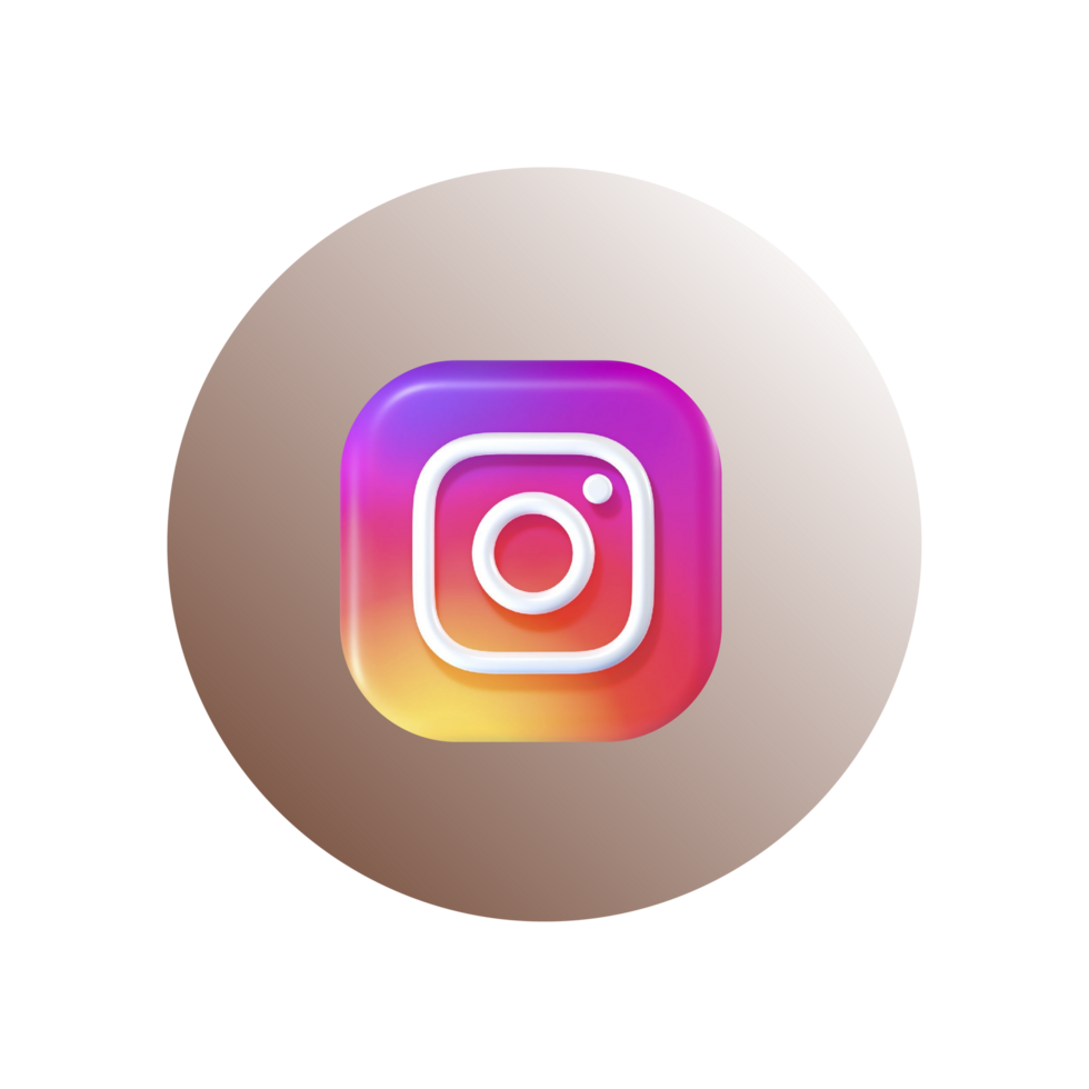 3D Instagram Logo with Realistic Effects png