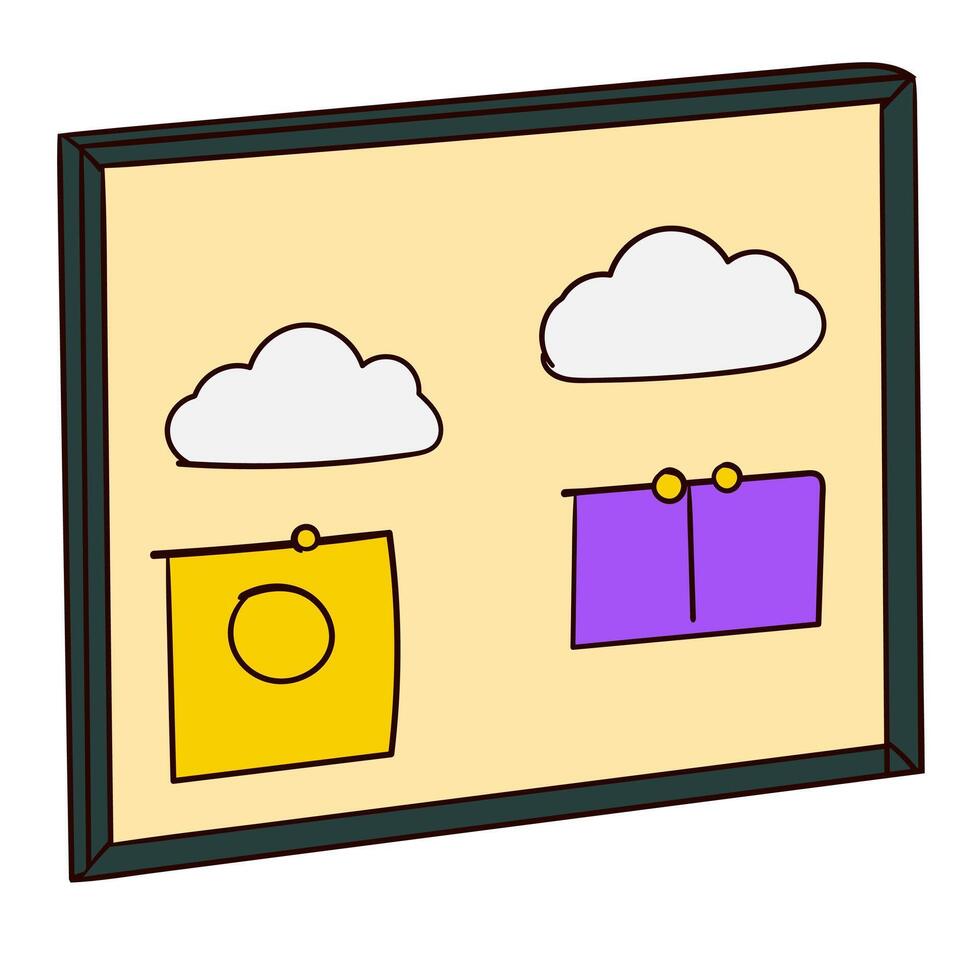 Notice Board with Attached Notes vector