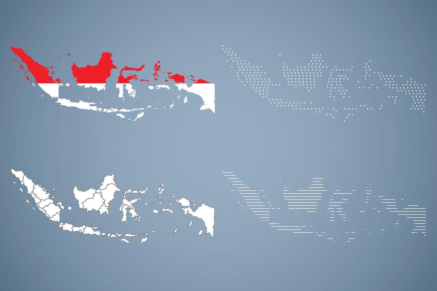 Indonesia Map Illustration with Flag vector