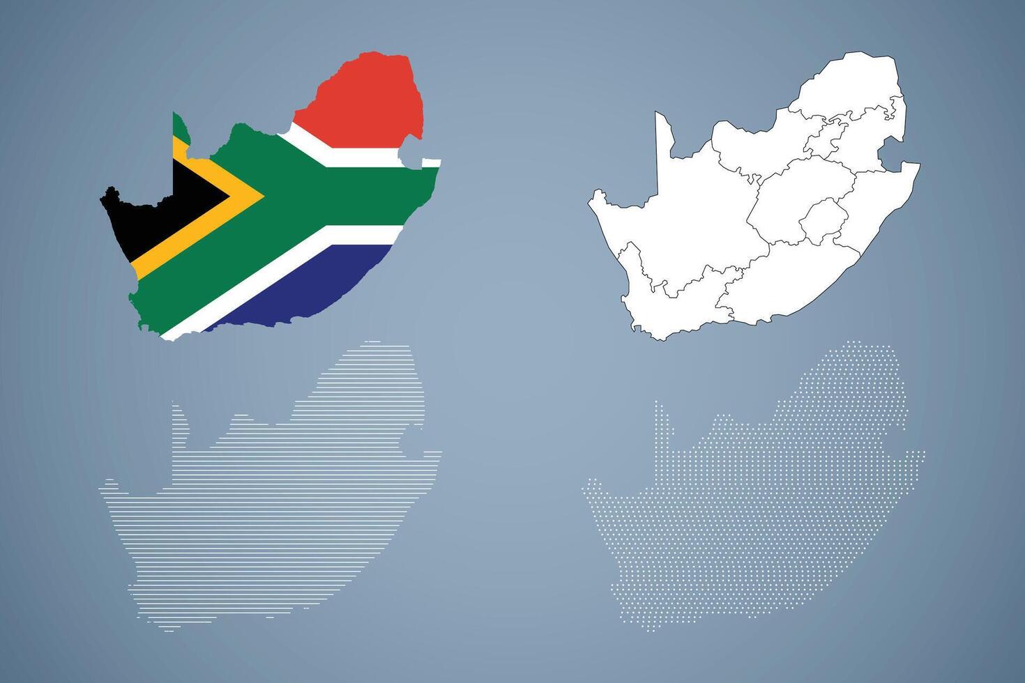 South Africa Map Illustration with Flag vector