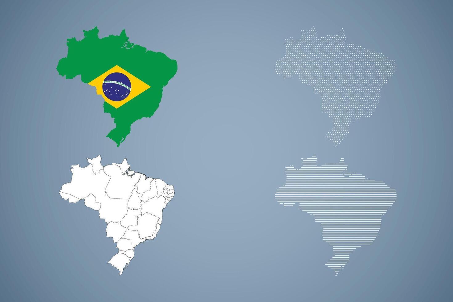 Brazil Map Illustration with Flag vector