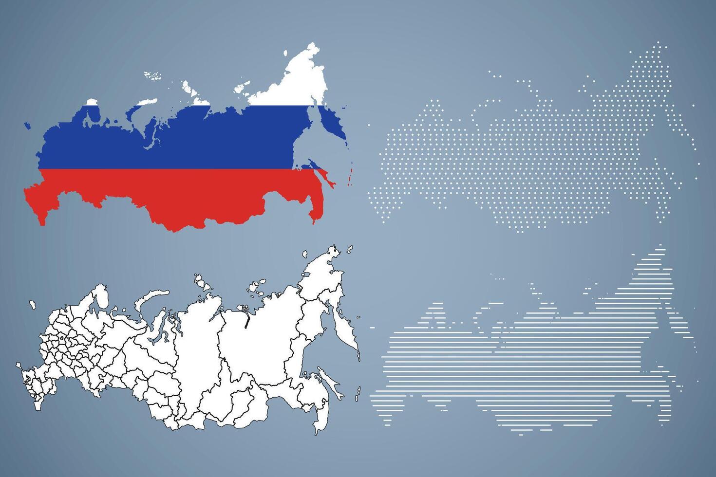Russia Map Illustration with Flag vector