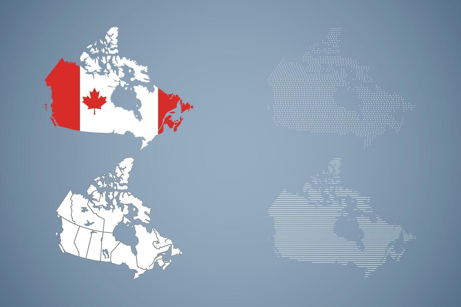 Canada Map Illustration with Flag vector