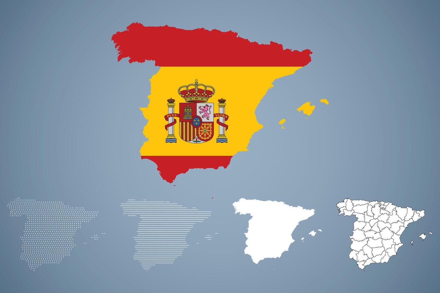 Spain Map Illustration Colorful Infographic Template vector