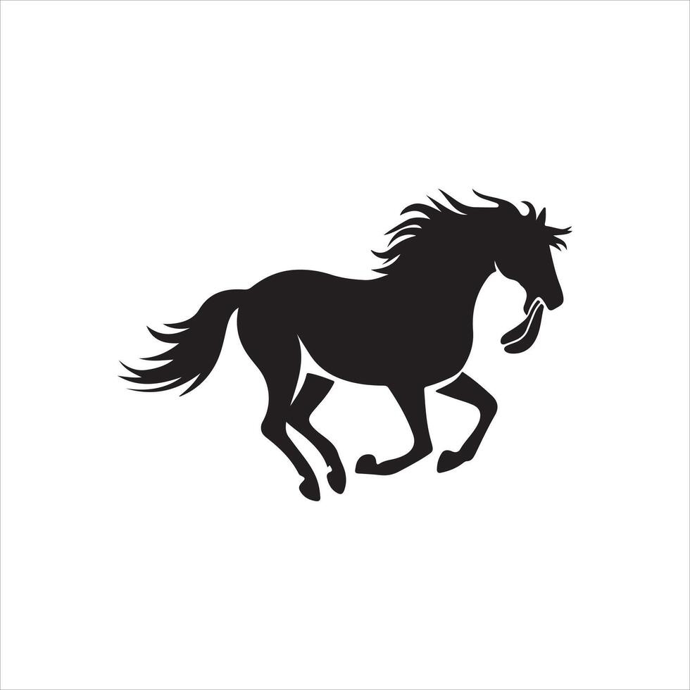 Black horse silhouette on white background vector